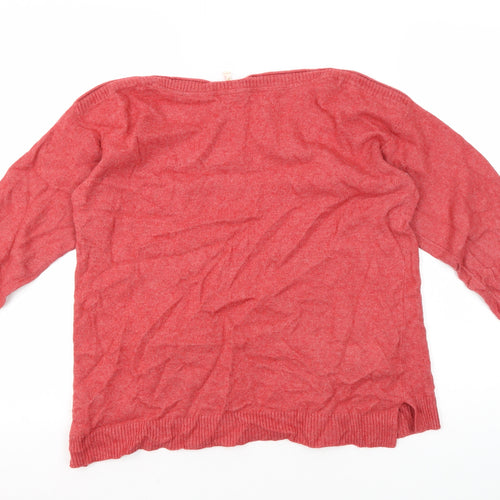 White Stuff Women's Red Pullover Jumper, Size L, Breathable Knit