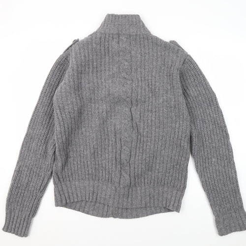 Peter Werth Grey Wool Full Zip Men's Jumper L
