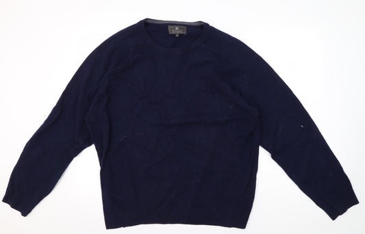 Marks & Spencer Men's Blue XL Wool Pullover Jumper