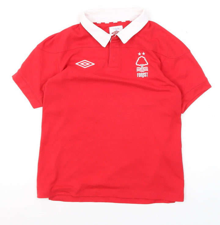 Umbro Boys Red Polo Shirt SB Sports Football Top