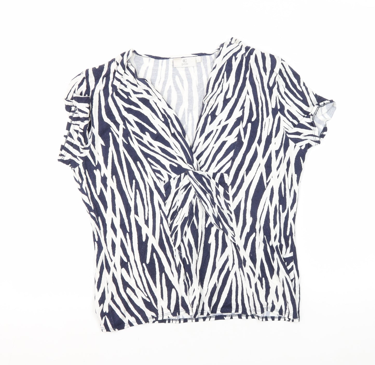 CC Women’s Animal Print Tunic Blouse White/Blue L
