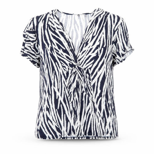 CC Women’s Animal Print Tunic Blouse White/Blue L
