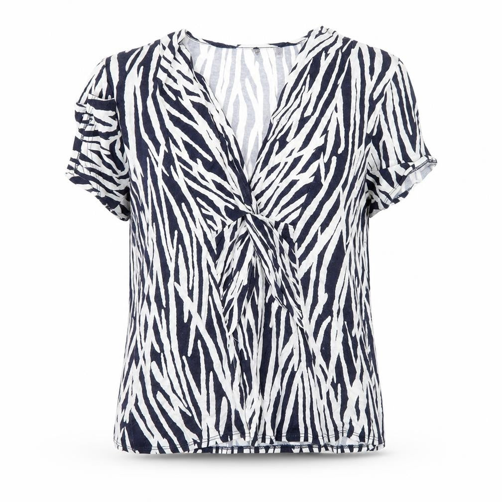 CC Women’s Animal Print Tunic Blouse White/Blue L
