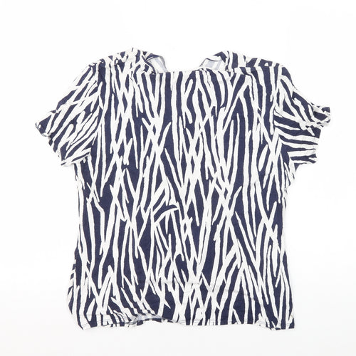CC Women’s Animal Print Tunic Blouse White/Blue L