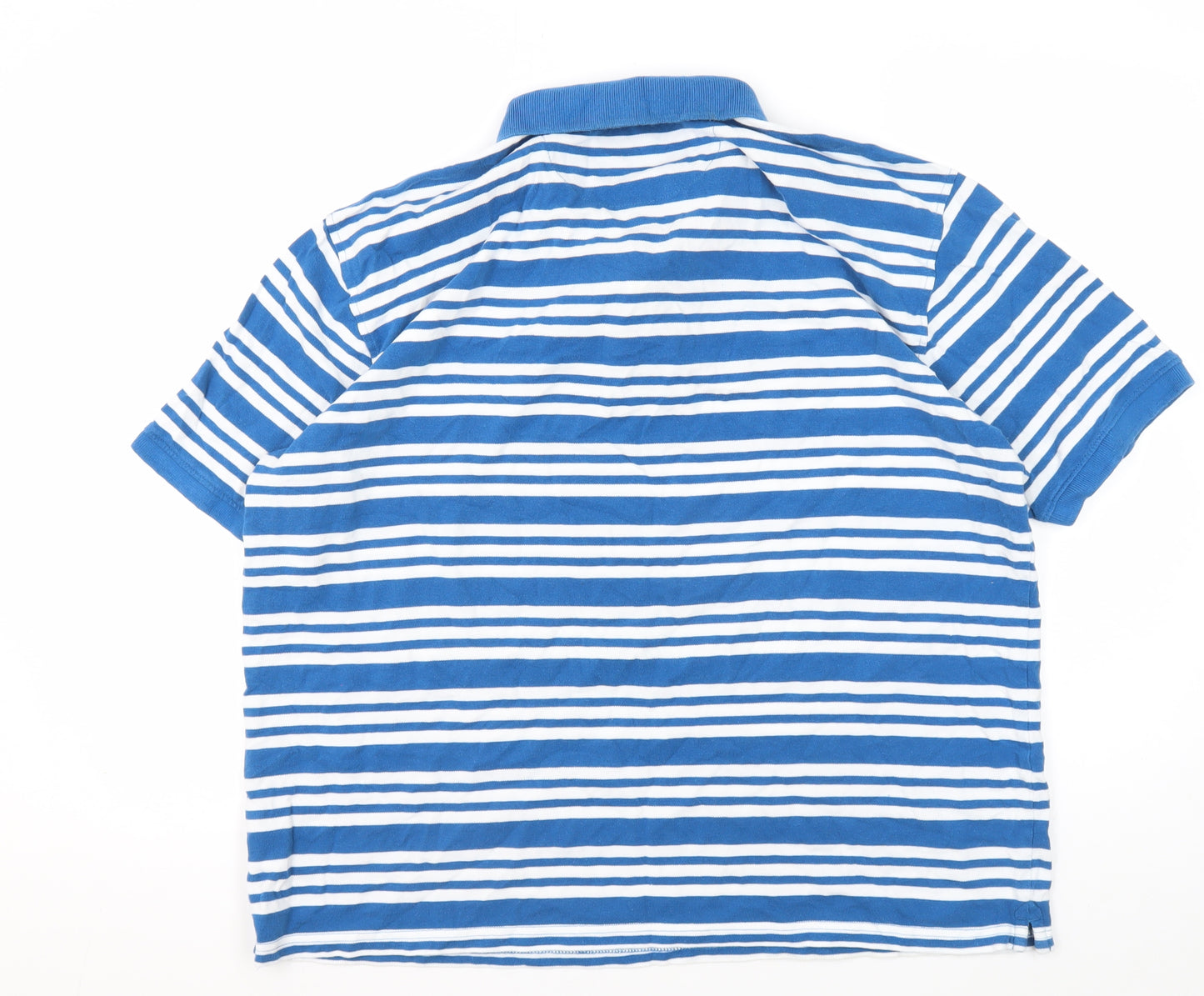 James Pringle Men's Blue Striped Polo Shirt 2XL
