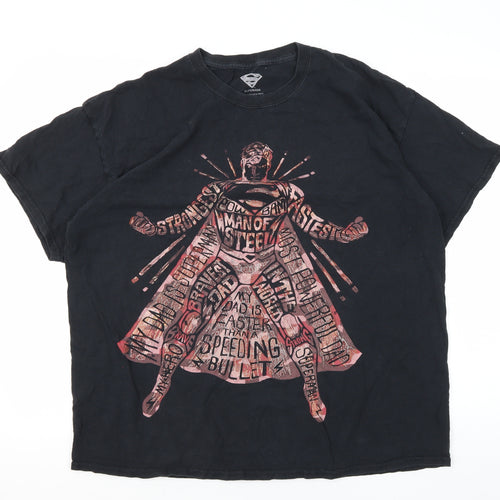 Superman Men's XL Black Graphic T-Shirt
