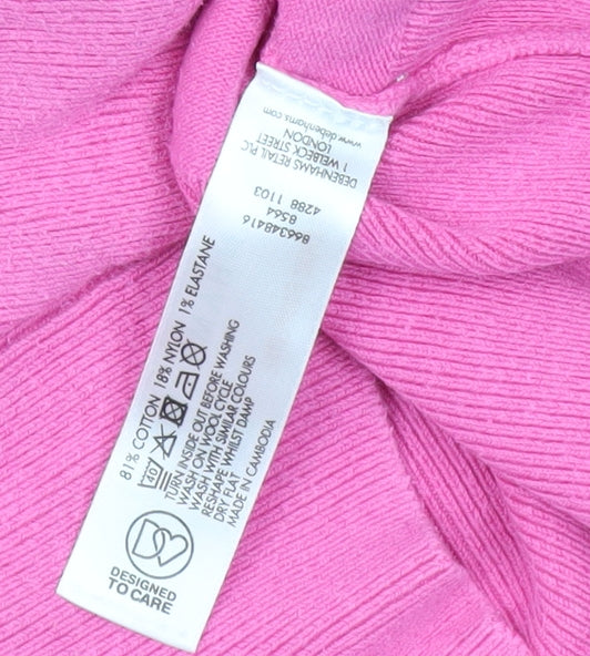 Red Herring Women's Pink Cardigan Size M Cotton Blend