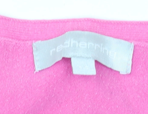 Red Herring Women's Pink Cardigan Size M Cotton Blend