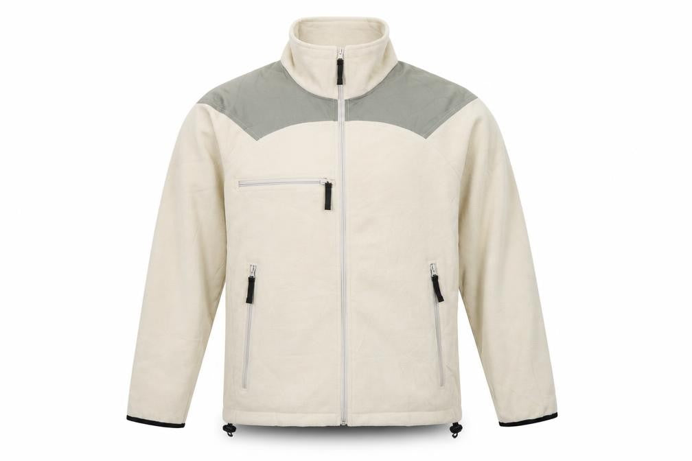 Front view of Crane Sports Men's Beige Soft Shell Jacket M Size Casual