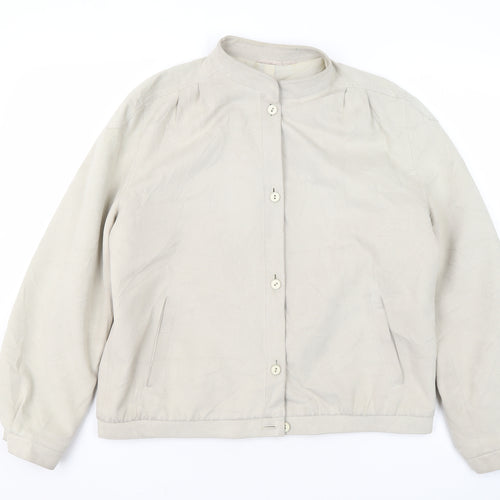 St Michael Women's Beige 14 Bomber Jacket, Relaxed Style