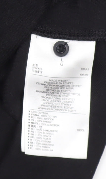 Gap Women's Black Basic 3/4 Sleeve Henley T-Shirt L