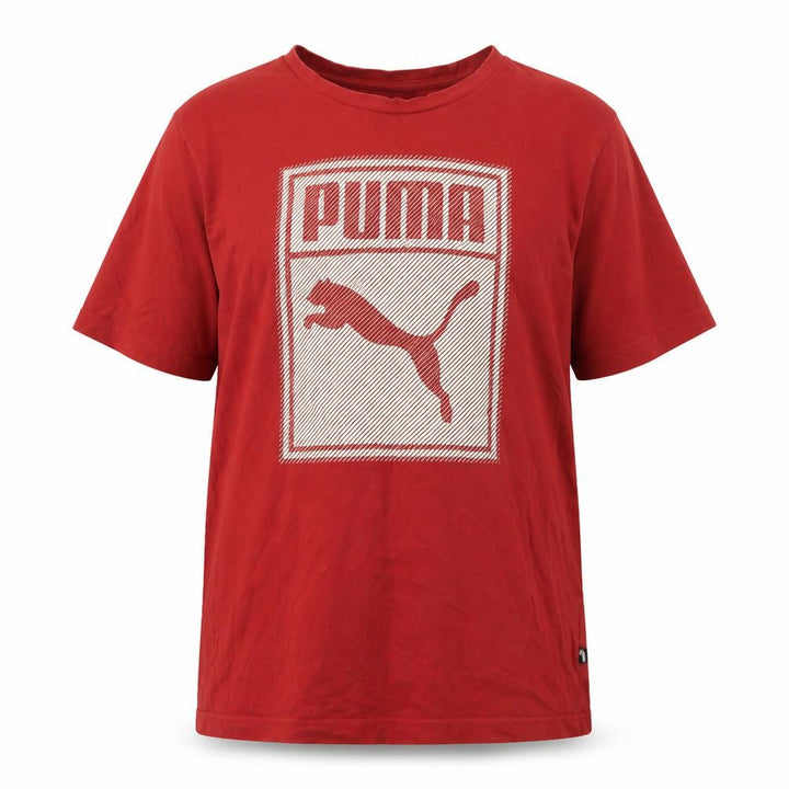 Puma Men's Red Graphic Crew Neck T-Shirt, Size L