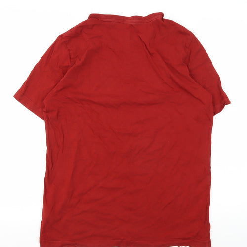 Puma Men's Red Graphic Crew Neck T-Shirt, Size L