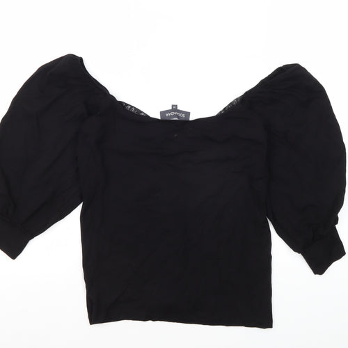 SOSANDAR Women's Black Off the Shoulder Blouse
