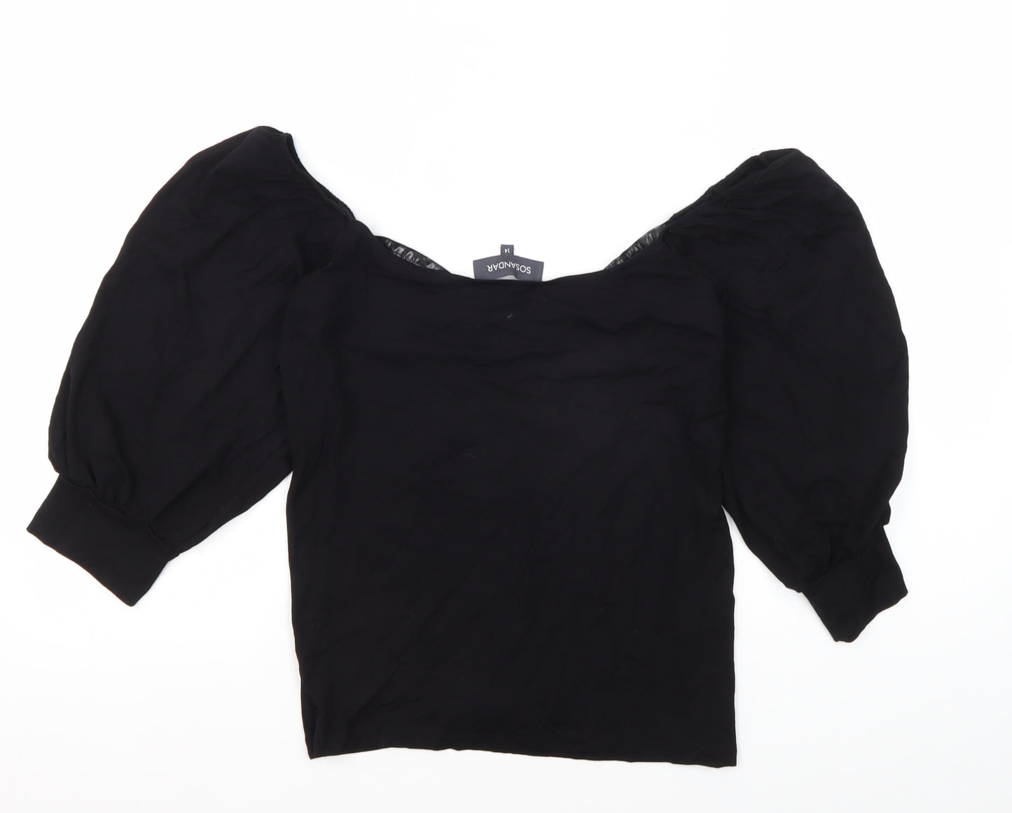 SOSANDAR Women's Black Off the Shoulder Blouse