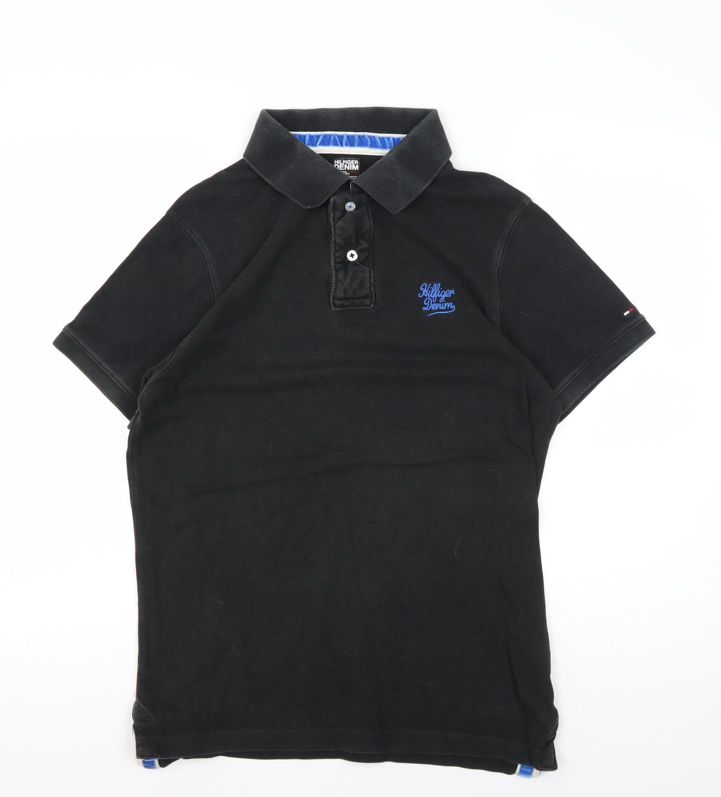 Tommy Hilfiger Mens Black Polo Shirt L Classic Fit