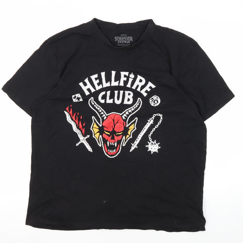 Netflix Stranger Things 2XL Black Hellfire T-Shirt Unisex