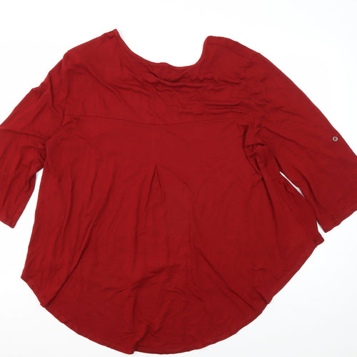 Lakeland Red 3/4 Sleeve Women's T-Shirt Size 20