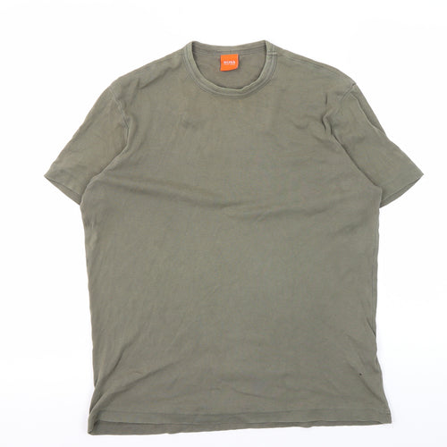 BOSS Men's Green M Crew Neck T-Shirt Cotton