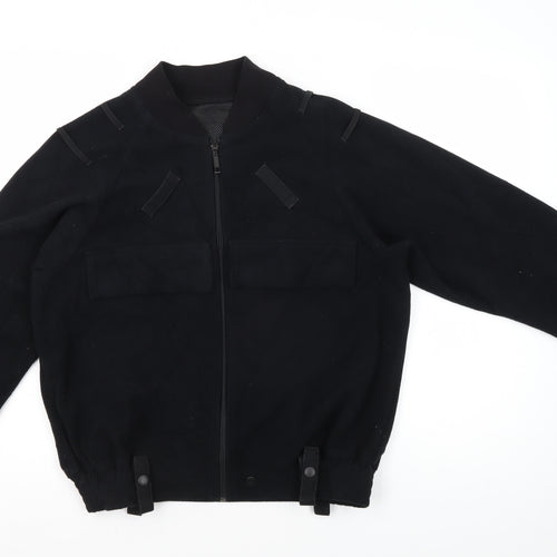 Feuchter Men's Black Bomber Jacket, Size S, Winter Casual