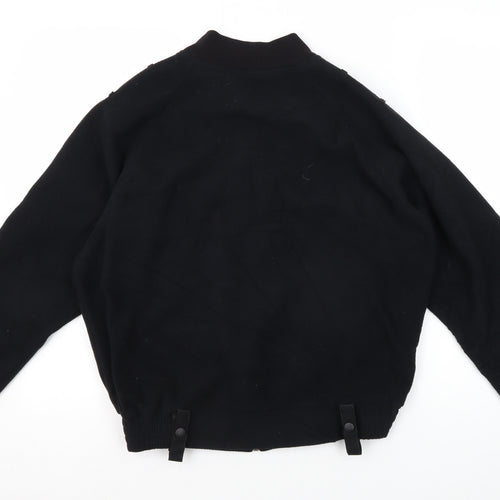 Feuchter Men's Black Bomber Jacket, Size S, Winter Casual