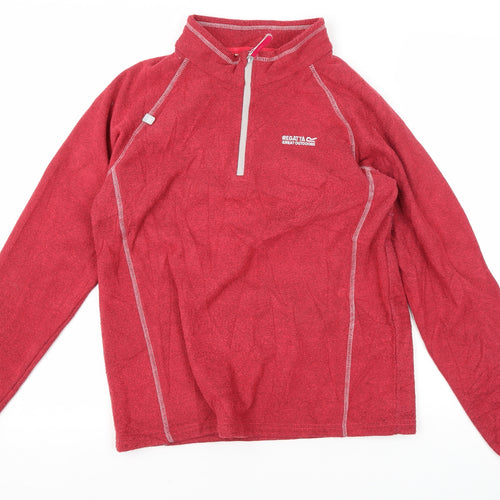 Regatta Unisex Red Fleece Henley Sweatshirt Size 8