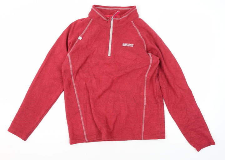 Regatta Unisex Red Fleece Henley Sweatshirt Size 8