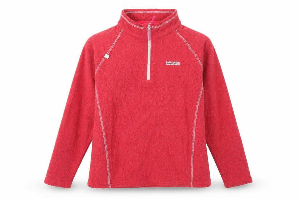 Front view of Regatta unisex red fleece henley sweatshirt, size 8