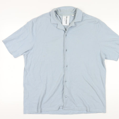 Collusion Men's Blue Button-Up Shirt, Size M, Casual