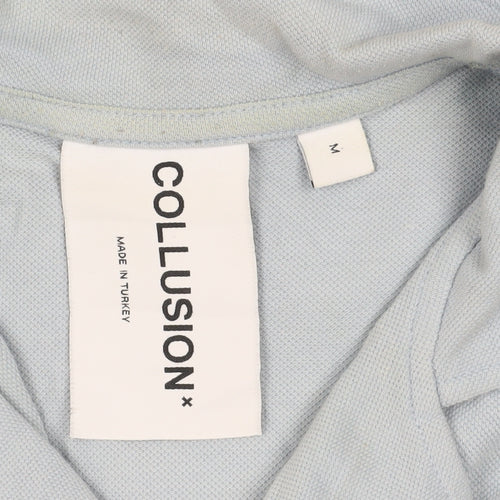 Collusion Men's Blue Button-Up Shirt, Size M, Casual