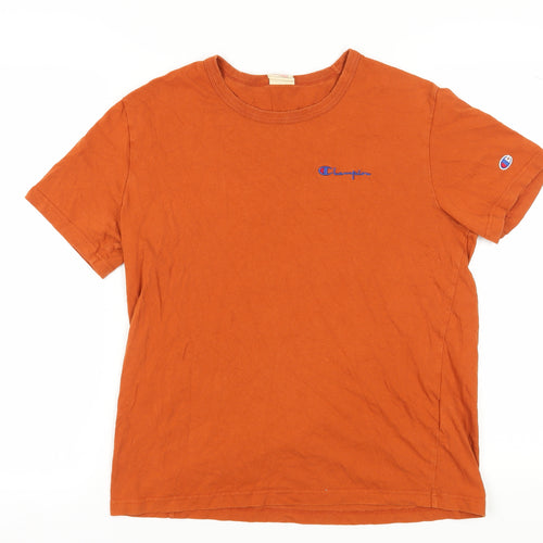 Champion Men's Orange Medium Cotton T-Shirt