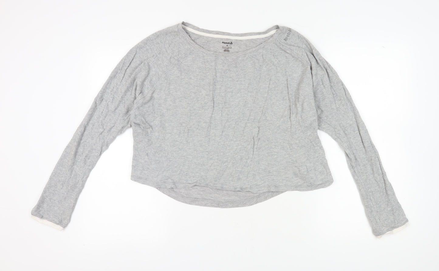 Reebok Women's Grey Long Sleeve Cotton T-Shirt S