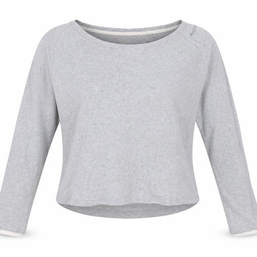 Reebok Women's Grey Long Sleeve Cotton T-Shirt S