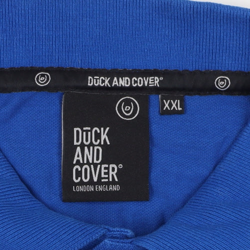 Duck and Cover Men's Blue 2XL Polo Shirt, Short Sleeve