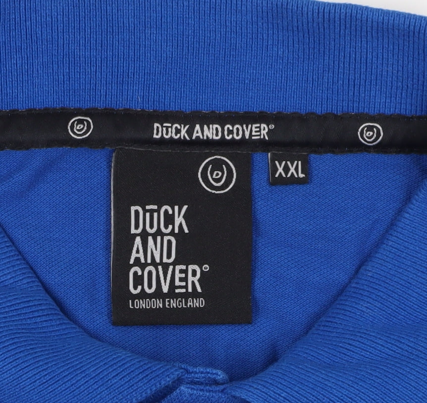 Duck and Cover Men's Blue 2XL Polo Shirt, Short Sleeve