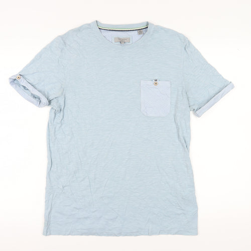 Ted Baker Men's Blue Modal Cotton Crew T-Shirt Medium