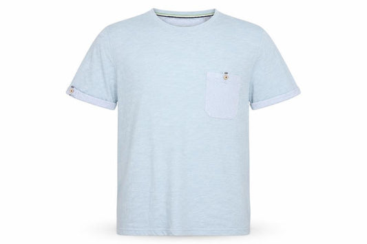 Front view of Ted Baker Men's Blue Modal Cotton Crew T-Shirt Medium