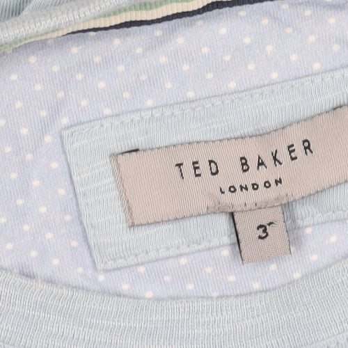 Ted Baker Men's Blue Modal Cotton Crew T-Shirt Medium