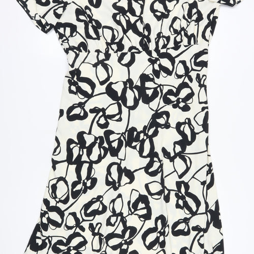 Marks and Spencer Women's Floral Dress Black Ivory