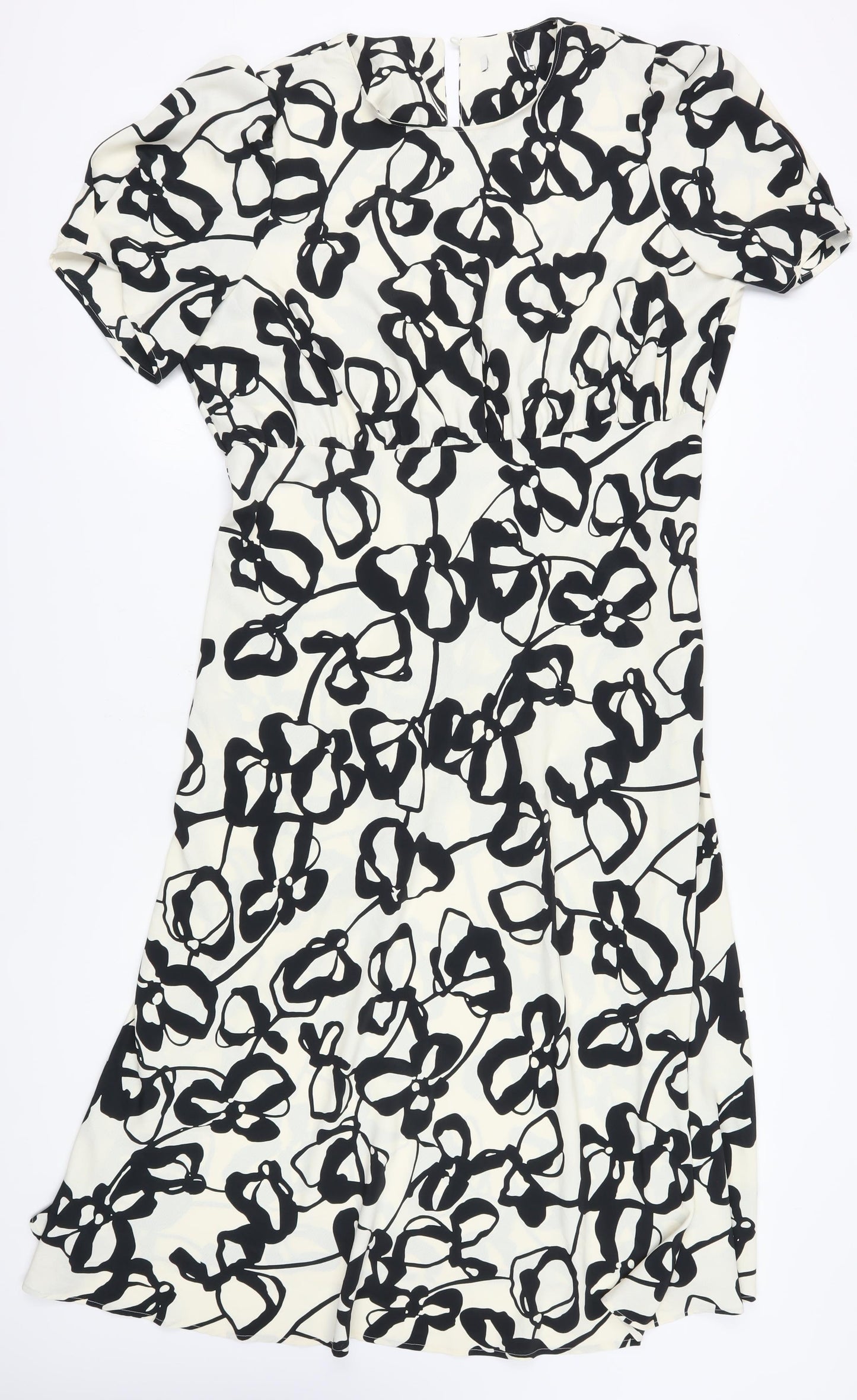 Marks and Spencer Women's Floral Dress Black Ivory