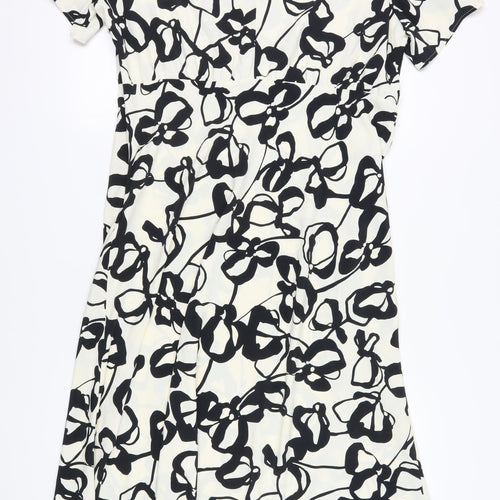 Marks and Spencer Women's Floral Dress Black Ivory