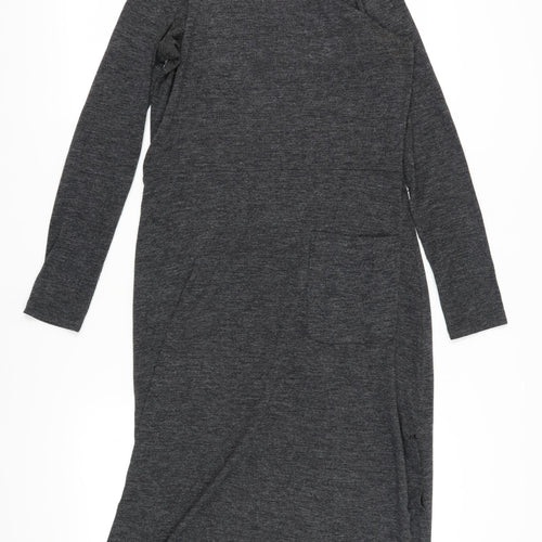 Warehouse Women Grey Shift Midi Dress Size 12