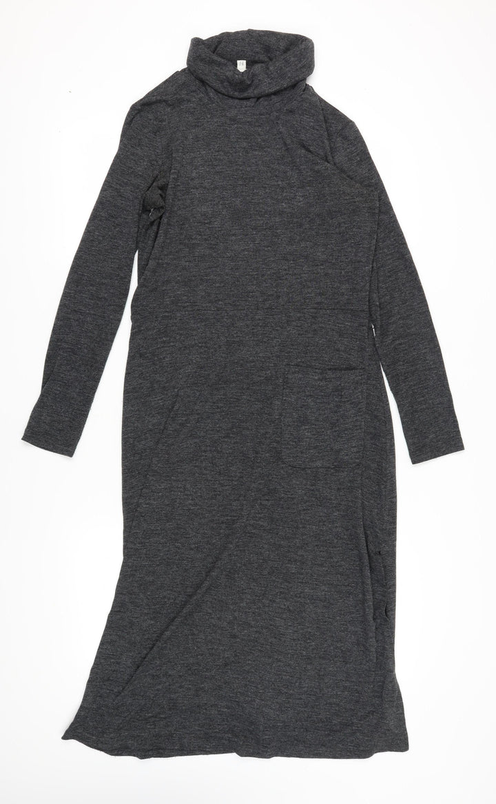 Warehouse Women Grey Shift Midi Dress Size 12