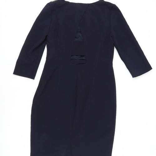 Zara Basic Women's Black L Shift Dress, 3/4 Sleeve