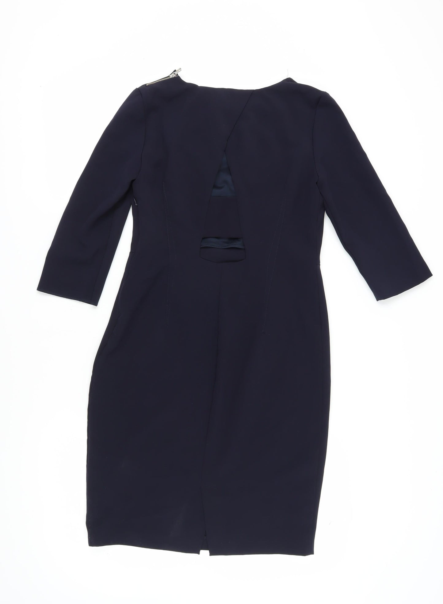 Zara Basic Women's Black L Shift Dress, 3/4 Sleeve