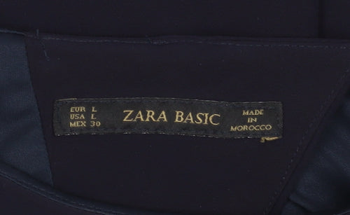 Zara Basic Women's Black L Shift Dress, 3/4 Sleeve