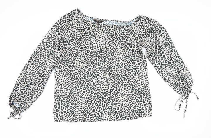 Lipsy Women's Leopard Print Long Sleeve Blouse - Size 18