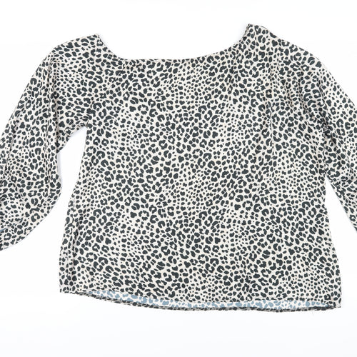 Lipsy Women's Leopard Print Long Sleeve Blouse - Size 18