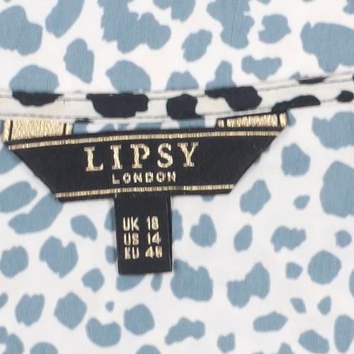Lipsy Women's Leopard Print Long Sleeve Blouse - Size 18