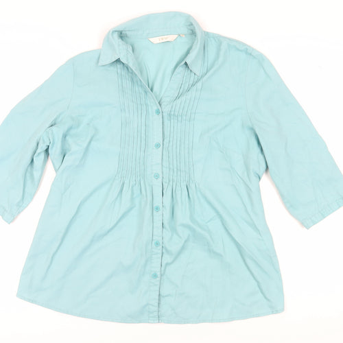 EWM Women's Blue Button-Up Shirt Size 18